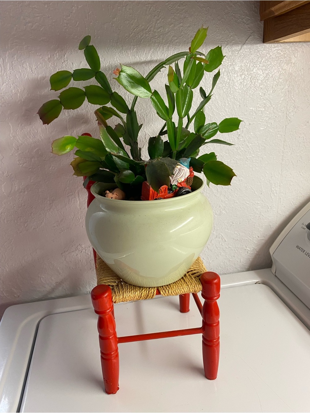 Vintage Red Wood Plant Stand Chair Or Doll Chair Super Cute.